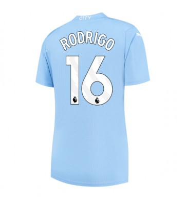 Manchester City Rodri Hernandez #16 Replica Home Stadium Shirt for Women 2023-24 Short Sleeve